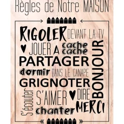 Fabrique de Styles Decoration murale wording regles maison 30x40* Déco À Suspendre Et Adhésive