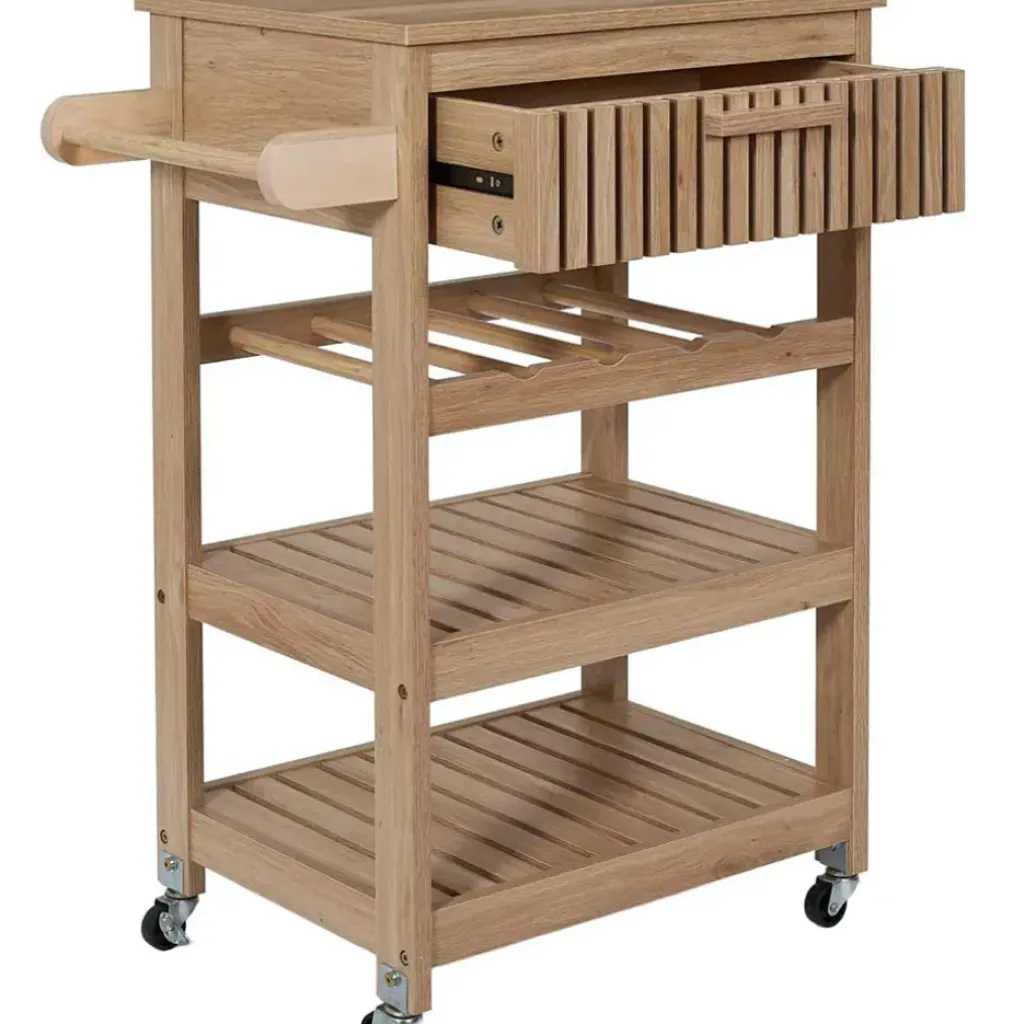 Fabrique de Styles Desserte en bois 3 niveaux et 1 tiroir - Kara* Ilots Et Dessertes