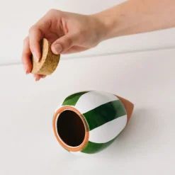 Fabrique de Styles Diffuseur d'eau en argile raye et blanc 25cl - Olla* Accessoires