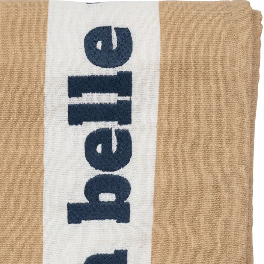 Fabrique de Styles Drap de plage en coton rayé et blanc 170x85cm - Medi* Draps De Plage Et Foutas