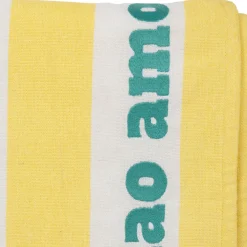 Fabrique de Styles Drap de plage en coton rayé jaune et bleu 170x85cm - Medi* Draps De Plage Et Foutas