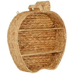 Fabrique de Styles Etagere murale 2 niveaux en jacynthe d'eau et fer h59cm - Pomme* Étagères Murales