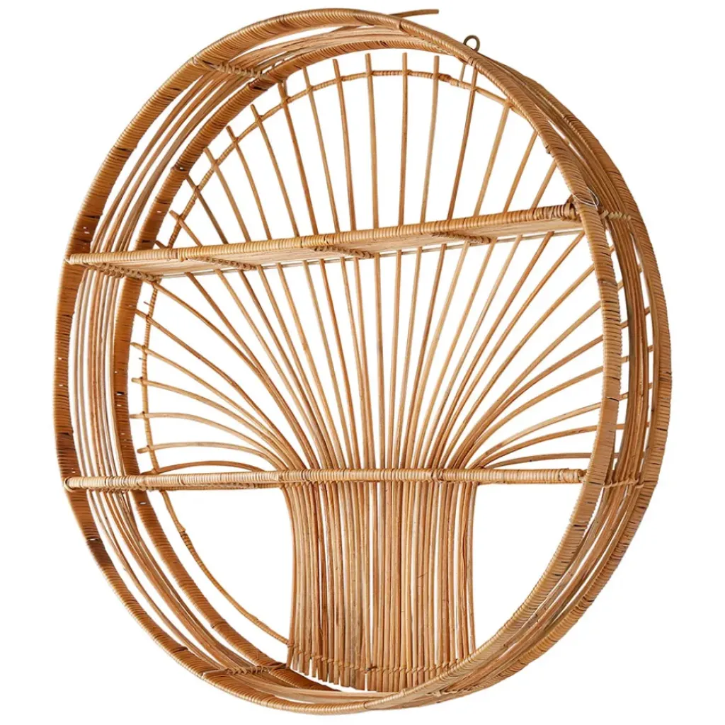 Fabrique de Styles Etagere murale ronde en rotin - Floraly* Étagères Murales