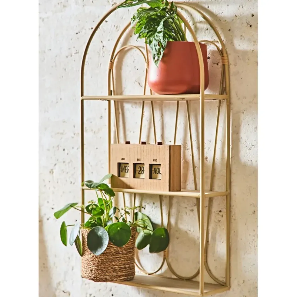 Fabrique de Styles Etagère murale 3 niveaux en paulownia h73cm - Java* Étagères Murales