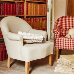 Fabrique de Styles Fauteuil crapaud en pin et coton - Chambray* Fauteuils