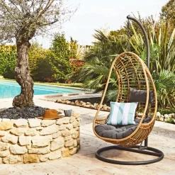 Fabrique de Styles Fauteuil de jardin oeuf suspendu en resine tressée - Riga*Enfant Chaises, Fauteuils|Jardin