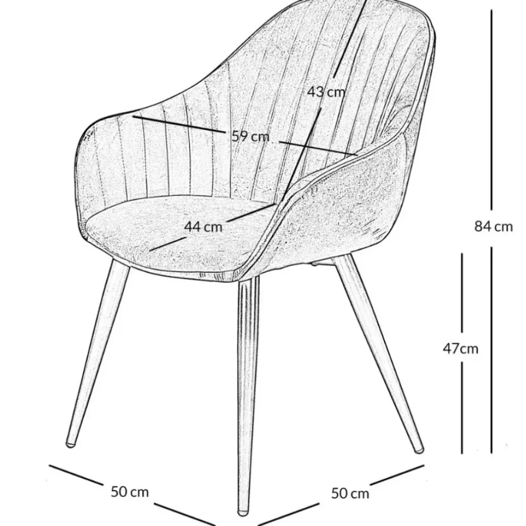 Fabrique de Styles Fauteuil de salle à manger en velours - Ben* Chaises