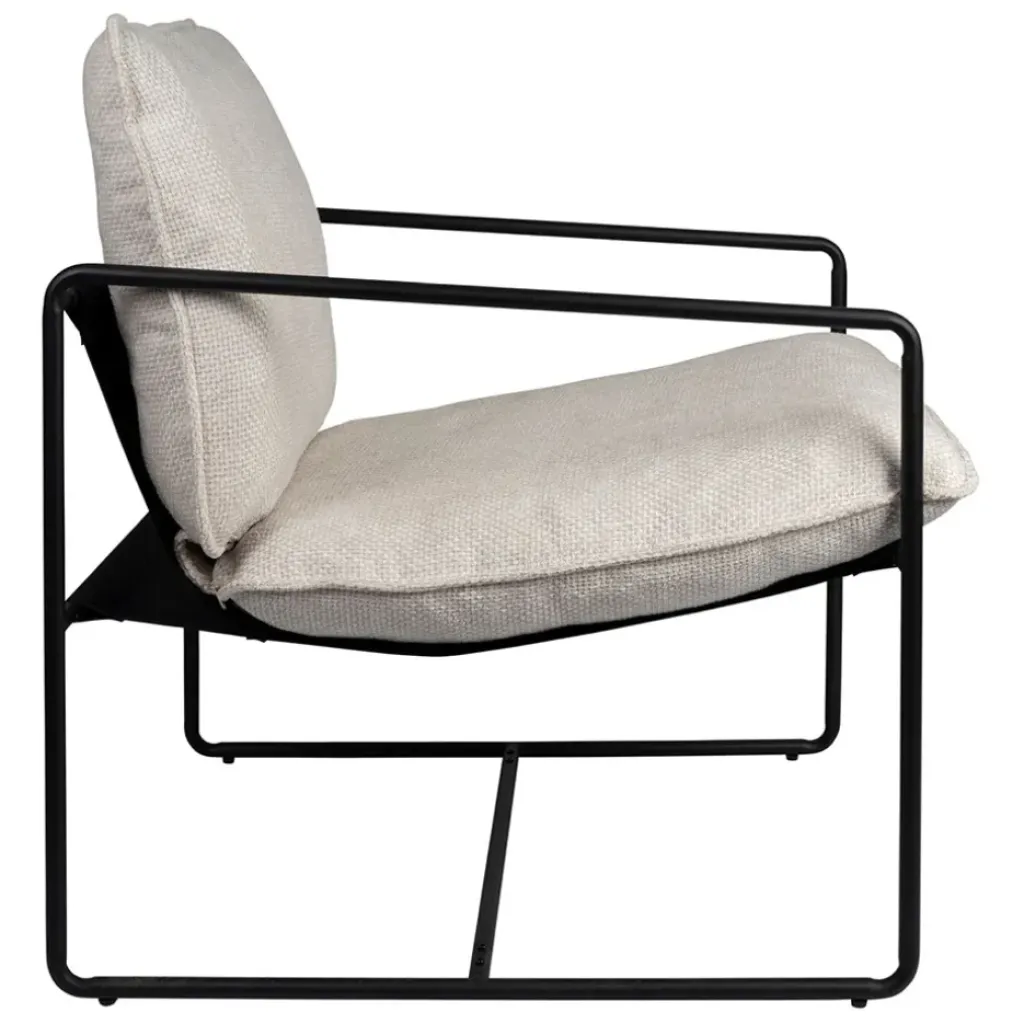 Fabrique de Styles Fauteuil en tissu et fer écru - Elément* Fauteuils
