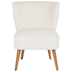 Fabrique de Styles Fauteuil en velours côtelé écru - Eleonor* Fauteuils