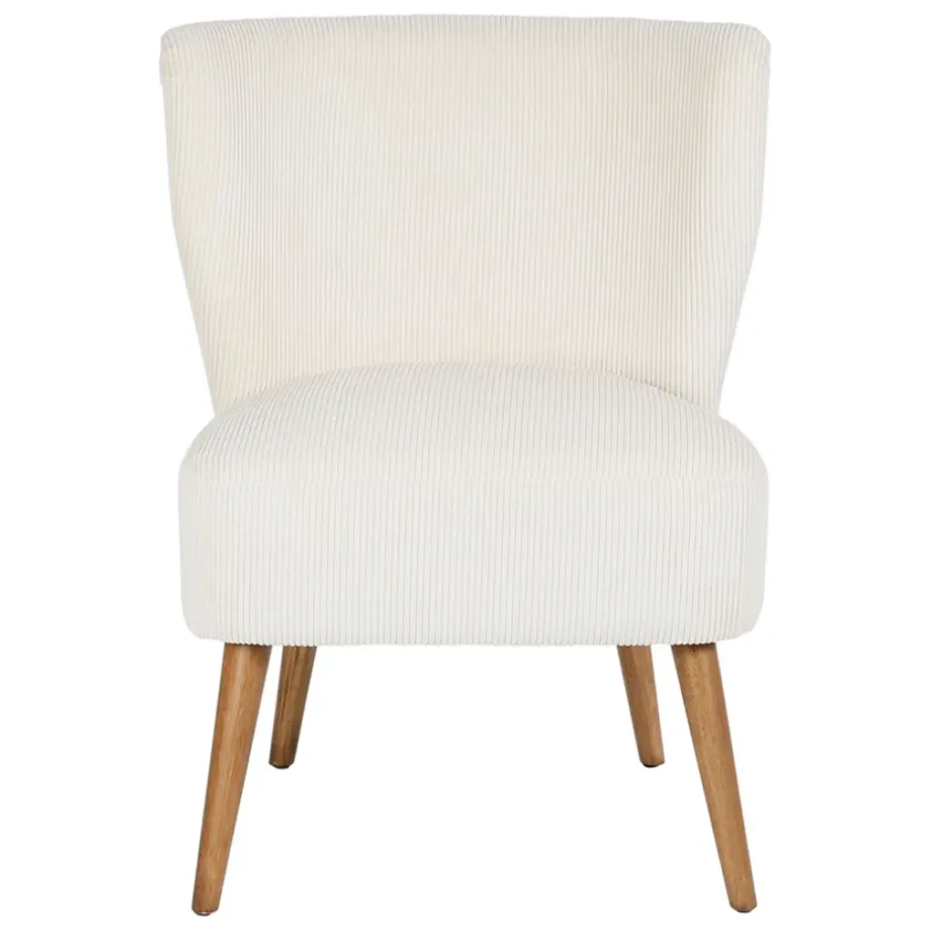 Fabrique de Styles Fauteuil en velours côtelé écru - Eleonor* Fauteuils