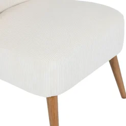 Fabrique de Styles Fauteuil en velours côtelé écru - Eleonor* Fauteuils