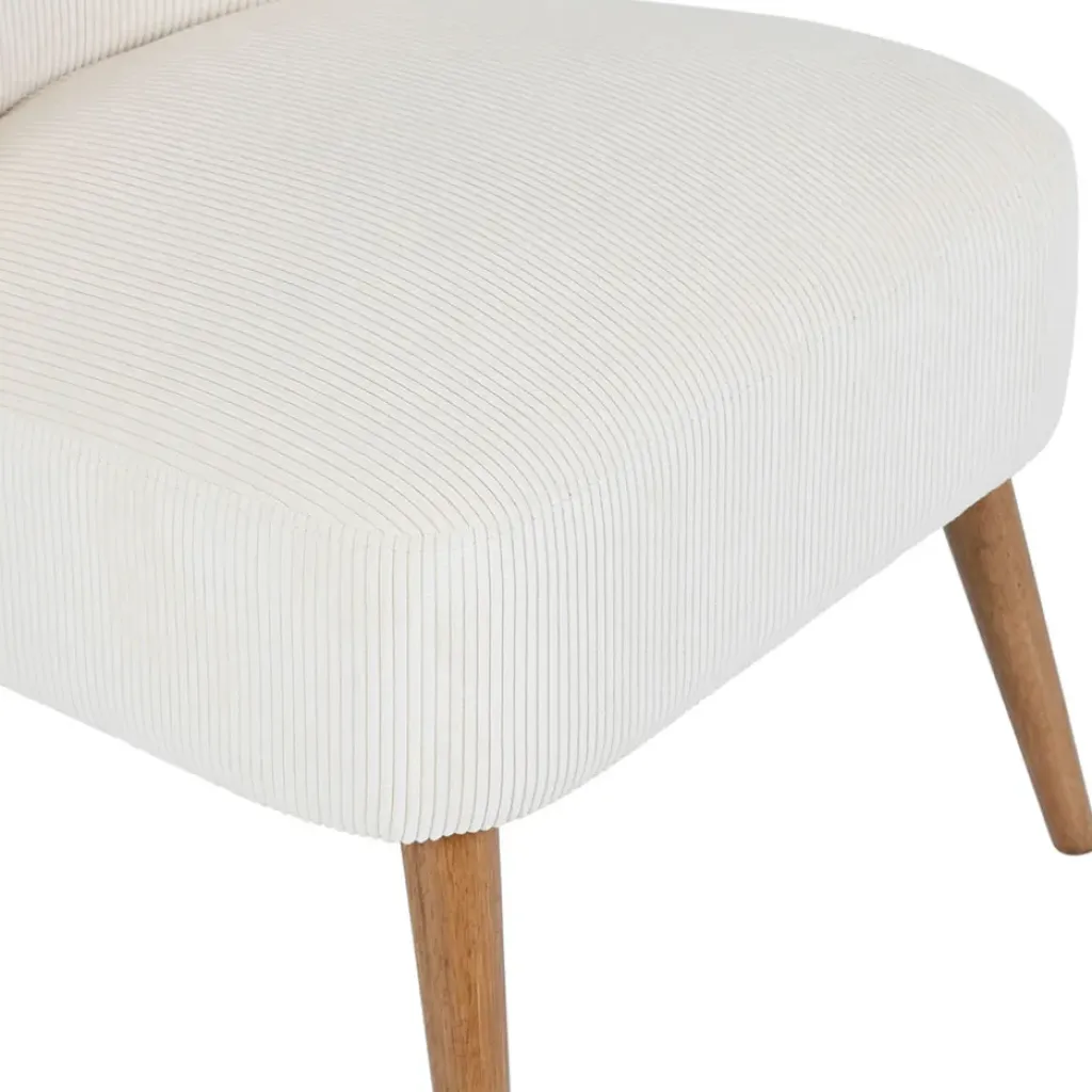 Fabrique de Styles Fauteuil en velours côtelé écru - Eleonor* Fauteuils