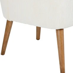 Fabrique de Styles Fauteuil en velours côtelé écru - Eleonor* Fauteuils