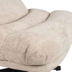 Fabrique de Styles Fauteuil et repose pied en tissu beige et fer noir - Lery* Fauteuils