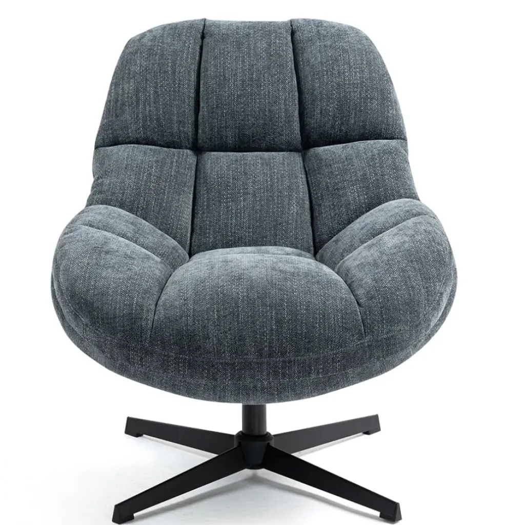 Fabrique de Styles Fauteuil pivotant en tissu bleu - Molto* Fauteuils