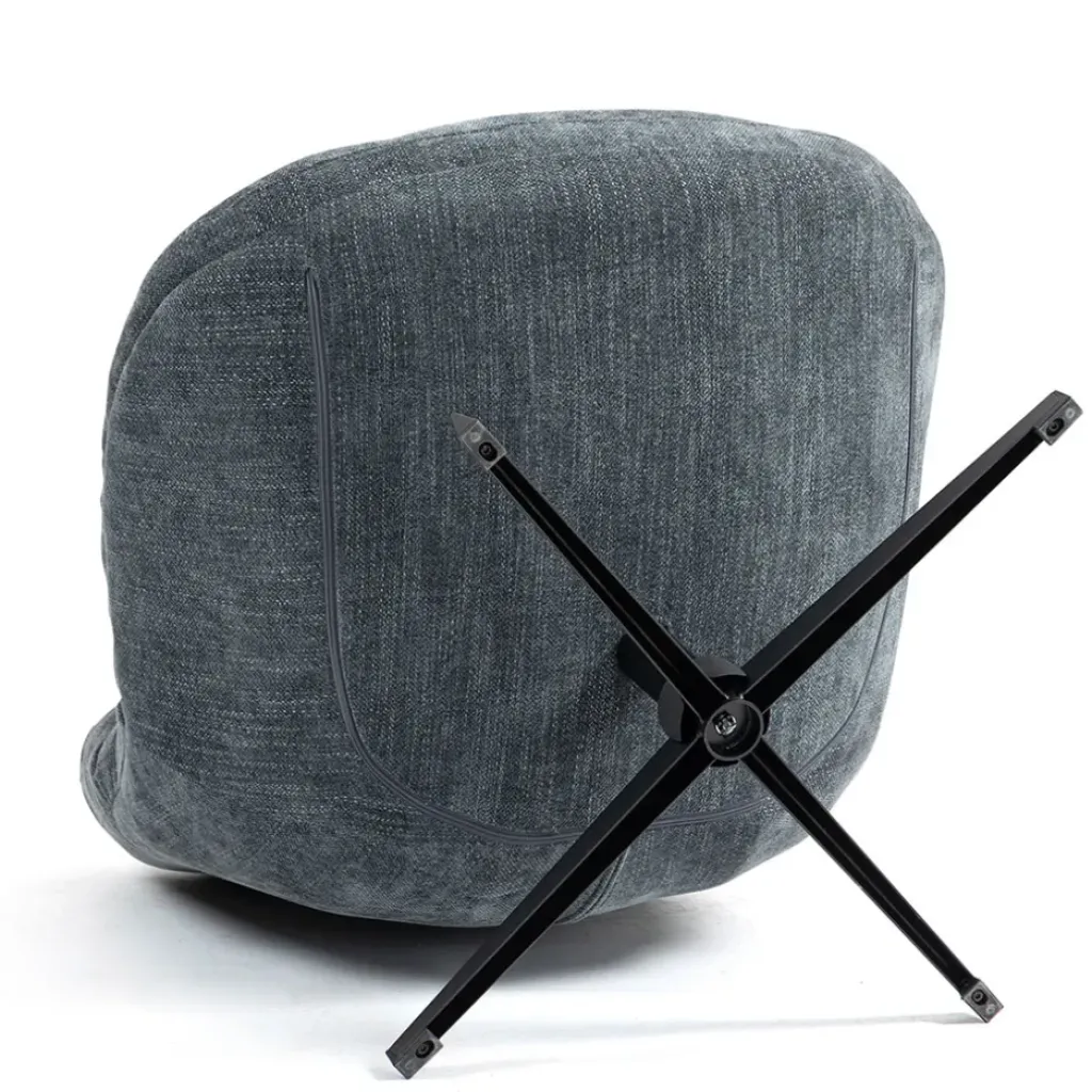 Fabrique de Styles Fauteuil pivotant en tissu bleu - Molto* Fauteuils