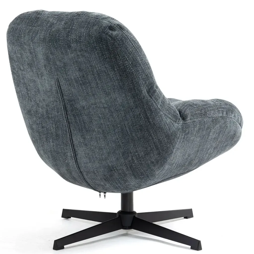 Fabrique de Styles Fauteuil pivotant en tissu bleu - Molto* Fauteuils
