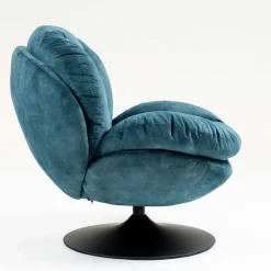 Fabrique de Styles Fauteuil pivotant en velours bleu - Topi* Fauteuils