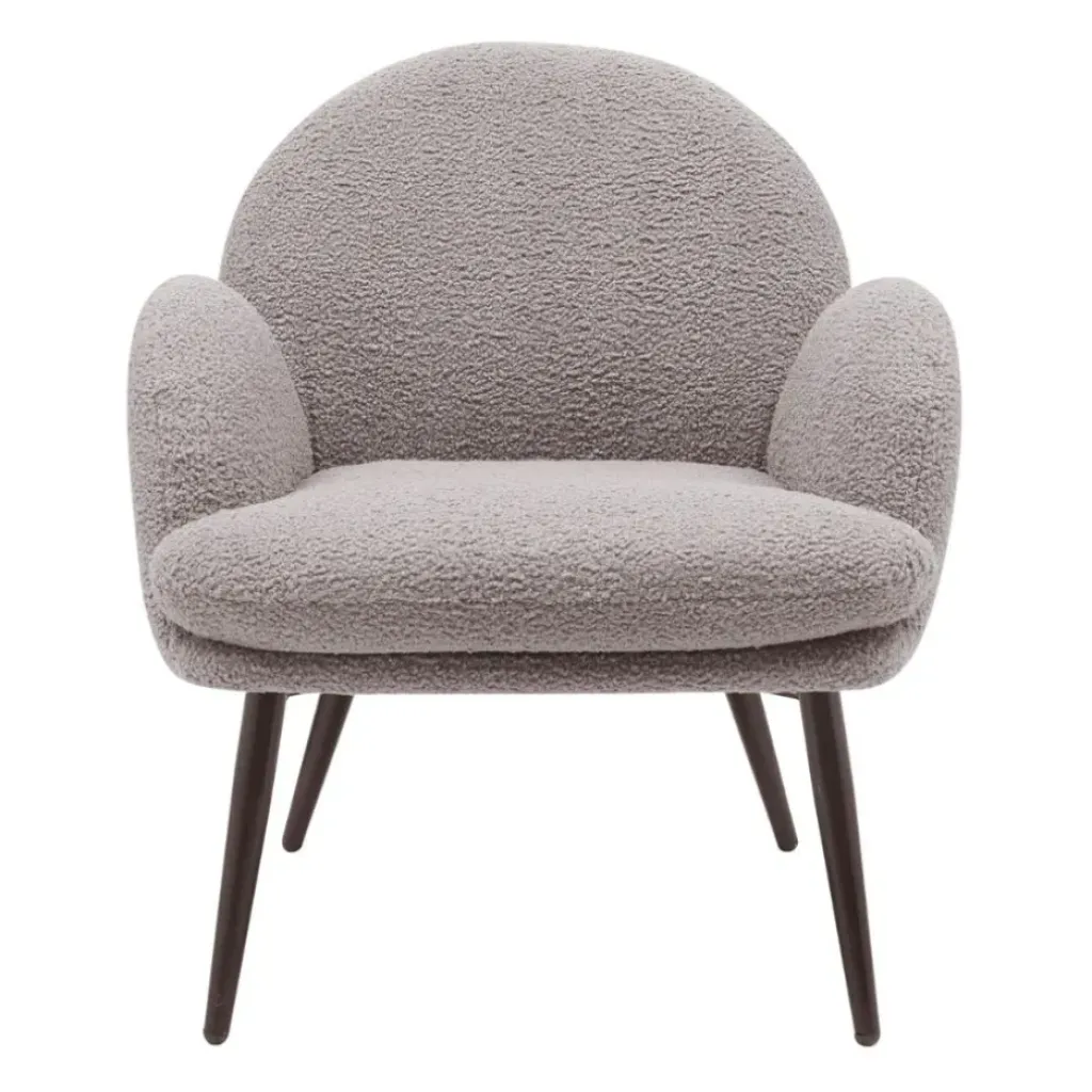 Fabrique de Styles Fauteuil tissu effet laine bouclette foncé - Oria* Fauteuils