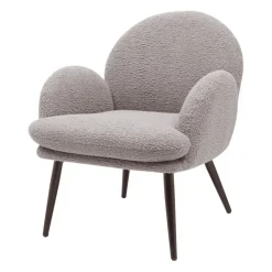 Fabrique de Styles Fauteuil tissu effet laine bouclette foncé - Oria* Fauteuils
