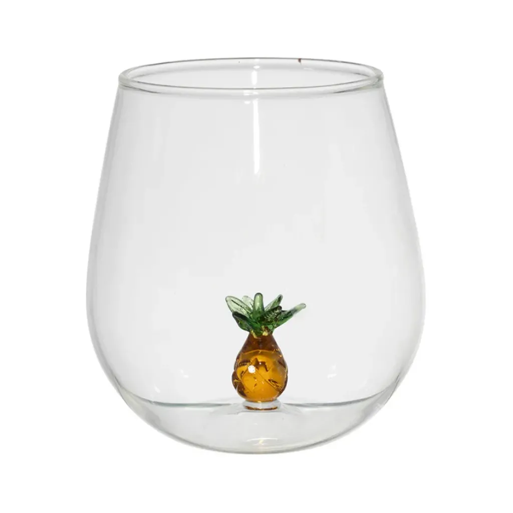 Fabrique de Styles Gobelet ananas en verre 38cl - Colorea* Verres À Eau Et Gobelets