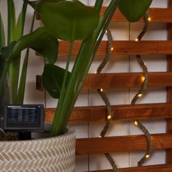 Fabrique de Styles Guirlande solaire câble en jute 5m*Enfant Luminaires|Jardin