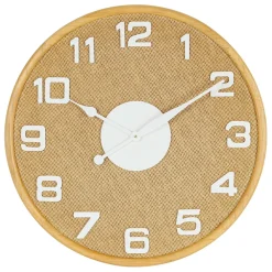 Fabrique de Styles Horloge en bambou naturel et blanc d60cm - Ladret* Horloges
