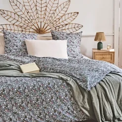 Fabrique de Styles Housse de couette 240x220 cm et 2 taies d'oreiller 60x60cm en coton imprimé fleurs - Malia* Housses De Couette