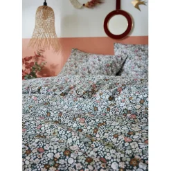 Fabrique de Styles Housse de couette 240x220 cm et 2 taies d'oreiller 60x60cm en coton imprimé fleurs - Malia* Housses De Couette