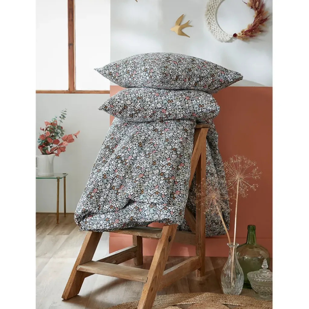 Fabrique de Styles Housse de couette 240x220 cm et 2 taies d'oreiller 60x60cm en coton imprimé fleurs - Malia* Housses De Couette