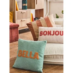 Fabrique de Styles Housse de coussin bouclette "Bella" et camel 45x45cm - Funky* Coussins Et Housses
