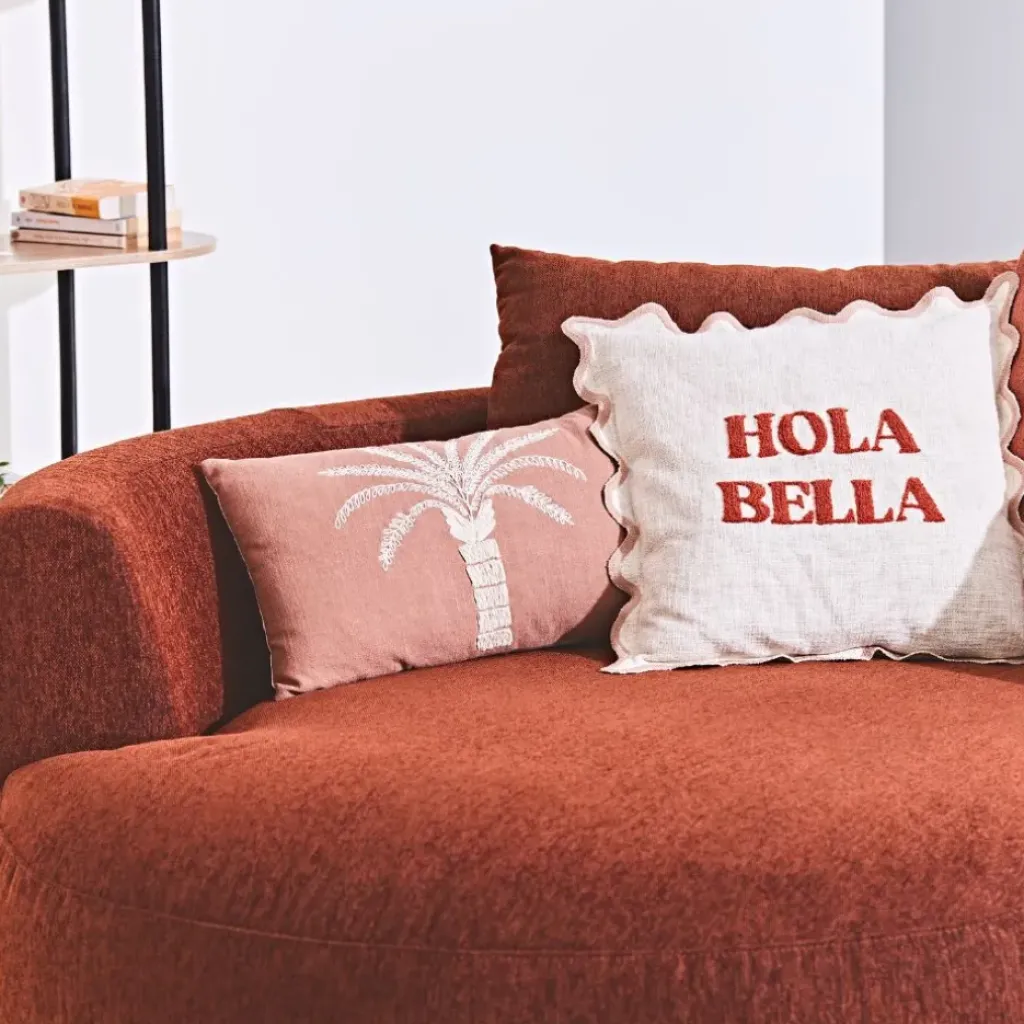 Fabrique de Styles Housse de coussin brodée en coton 50x30cm - Nomadea* Coussins Et Housses