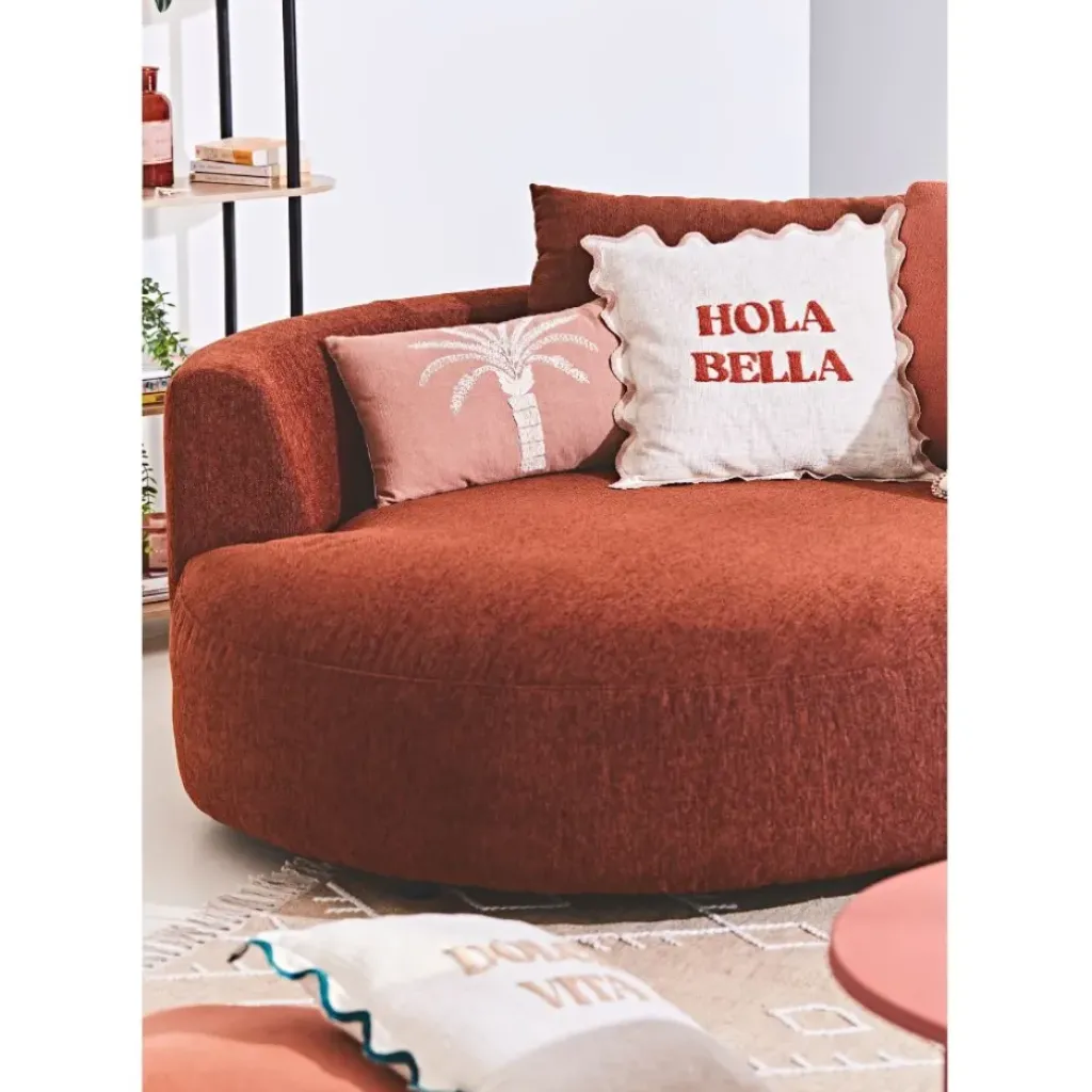 Fabrique de Styles Housse de coussin brodée hola Bella en coton 45x45cm - Lumi* Coussins Et Housses