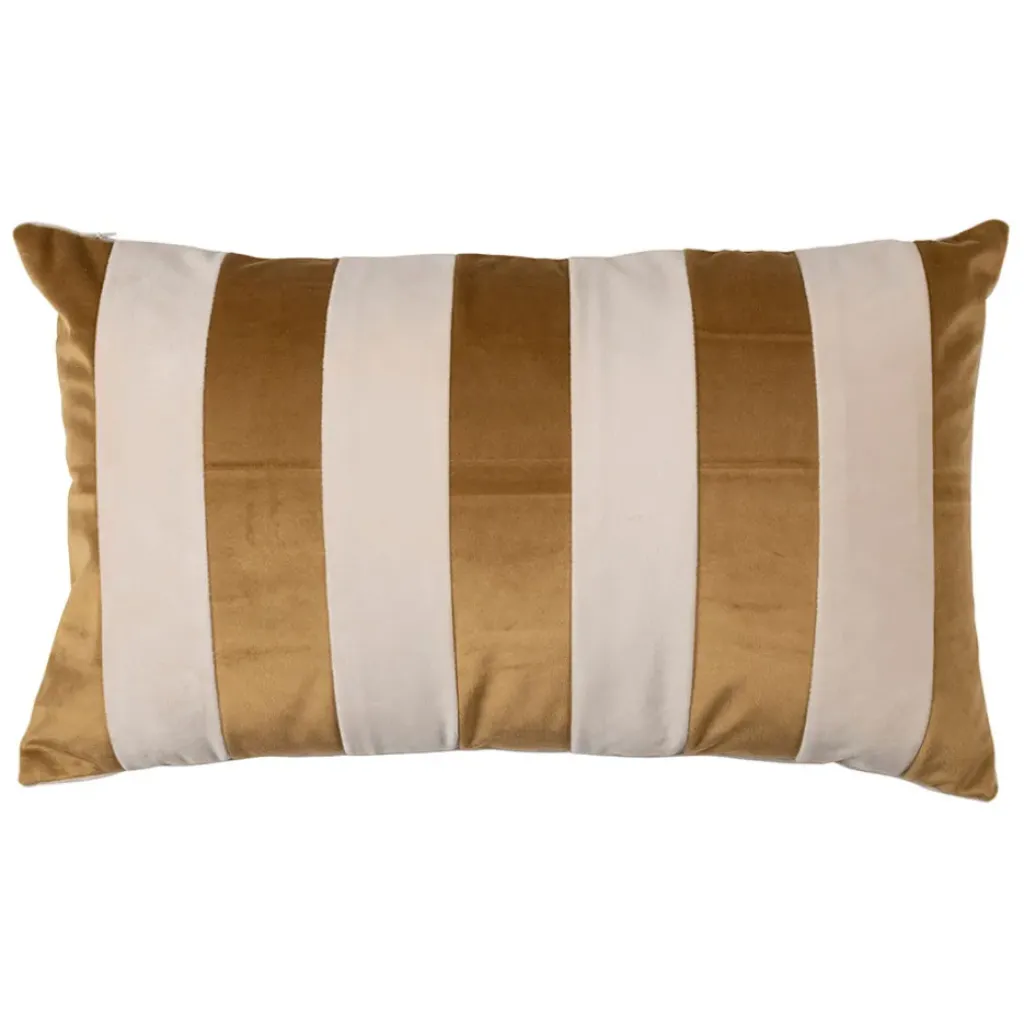 Fabrique de Styles Housse de coussin en velours rayé et nude 50x30cm - Klosen* Coussins Et Housses