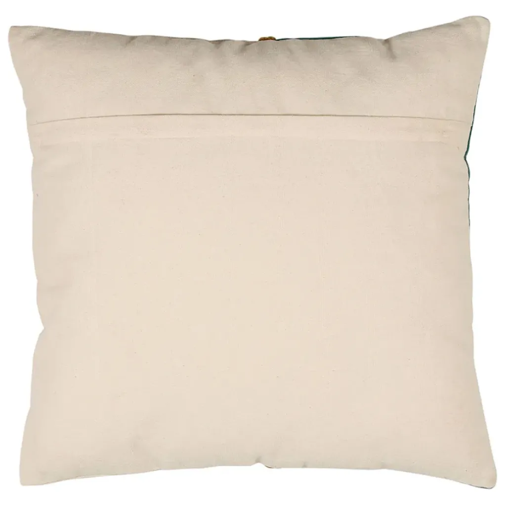 Fabrique de Styles Housse de coussin en velours coton émeraude et écru 45x45cm - Neo* Coussins Et Housses