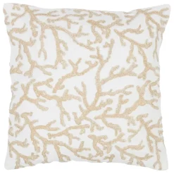 Fabrique de Styles Housse de coussin motif coreil blanc et beige 45x45cm - estran* Coussins Et Housses