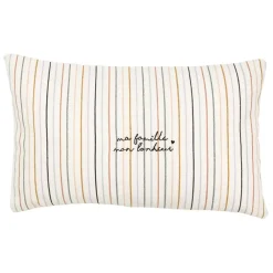 Fabrique de Styles Housse de coussin rayé multicolore 50x30cm en coton - famille* Coussins Et Housses