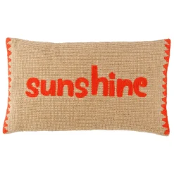 Fabrique de Styles Housse de coussin sunshine en coton et jute corail 50x30cm - Seguia* Coussins Et Housses