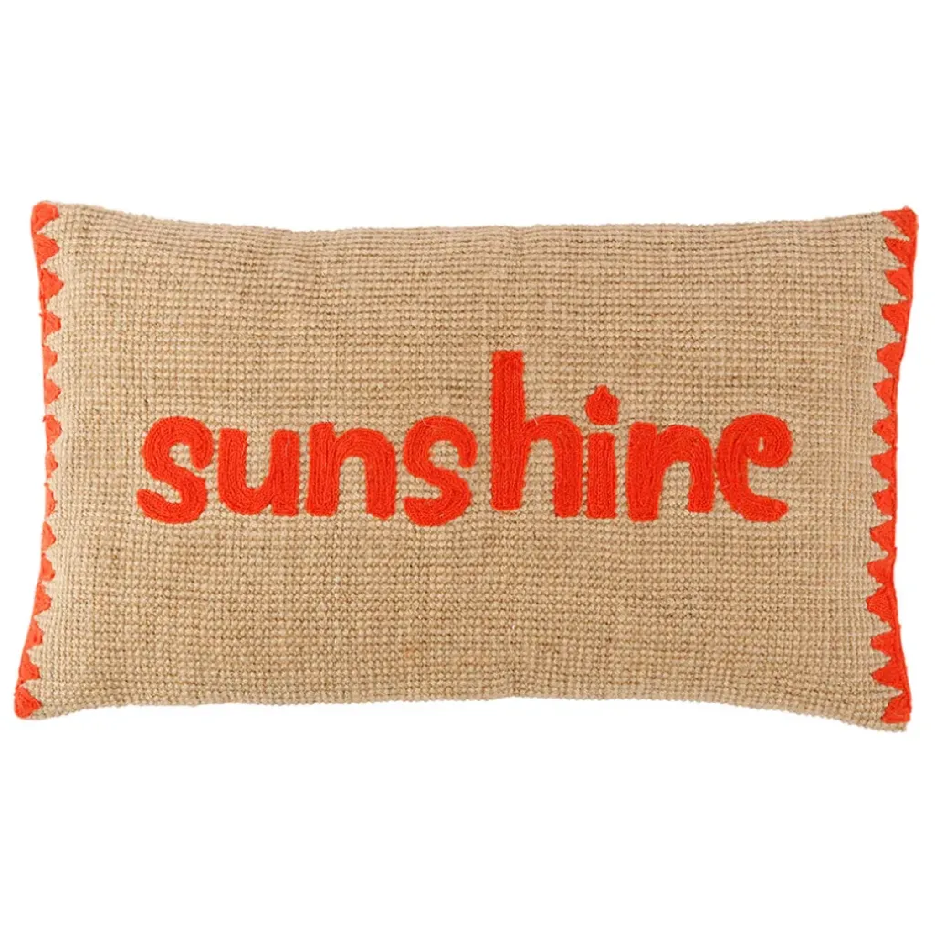 Fabrique de Styles Housse de coussin sunshine en coton et jute corail 50x30cm - Seguia* Coussins Et Housses