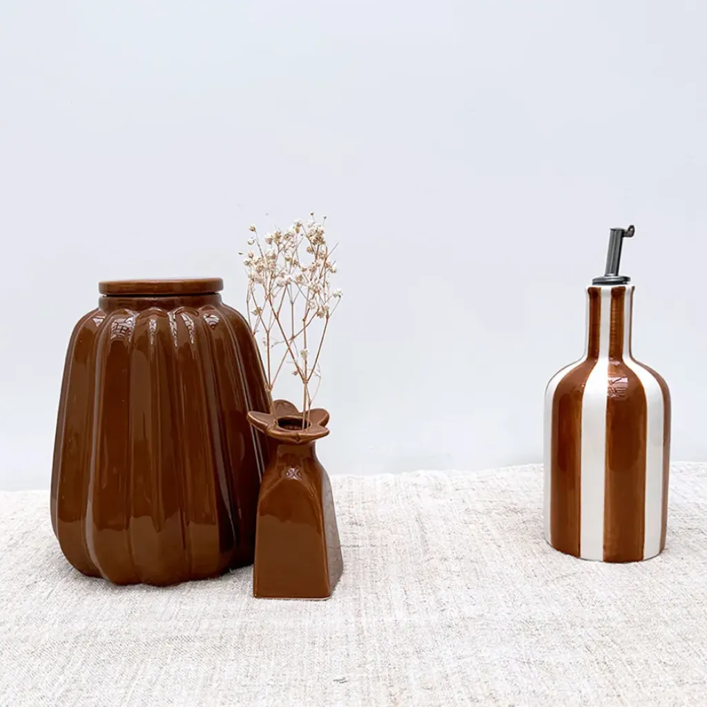 Fabrique de Styles Huilier en faïence rayé h22cm* Ustensibles De Cuisine