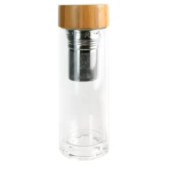 Fabrique de Styles Infuseur en verre double paroi avec bouchon bambou* Accessoires Thé Et Café