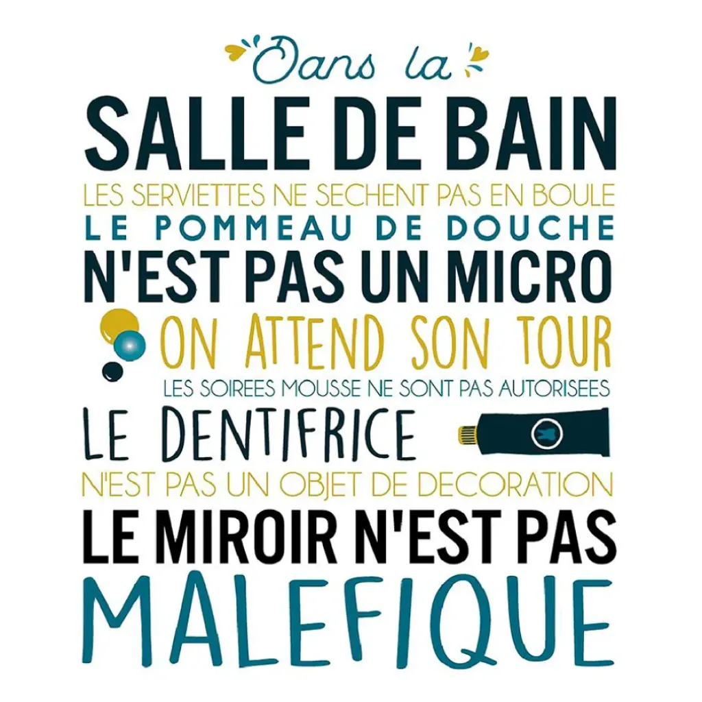 Fabrique de Styles Lambox w salle de bain 40x40cm g lama noir mdf* Tableaux Et Toiles