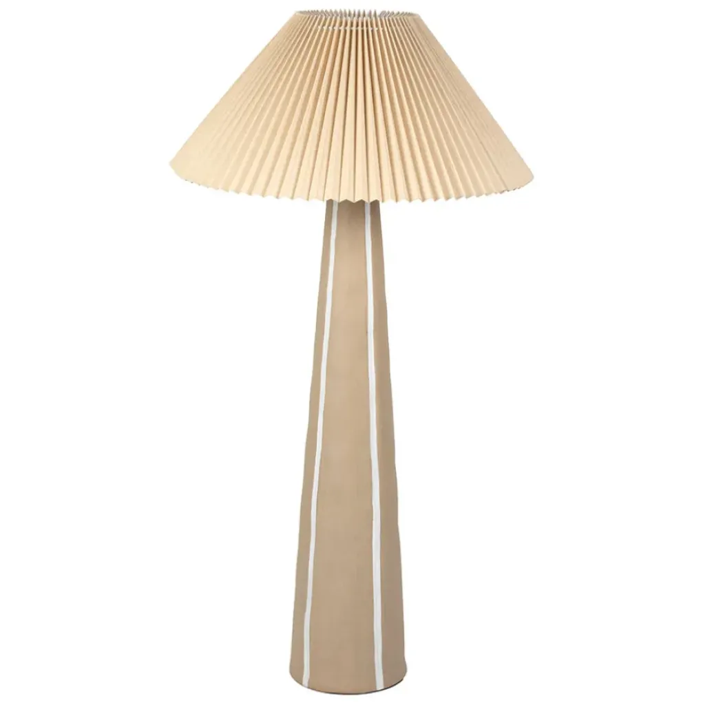 Fabrique de Styles Lampadaire en céramique et lin et écru h103cm - Paese* Lampadaires