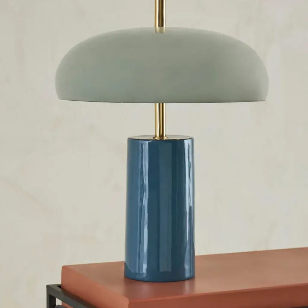 Fabrique de Styles Lampe champignon en fer bleu d30xh40cm - Arty* Lampes À Poser