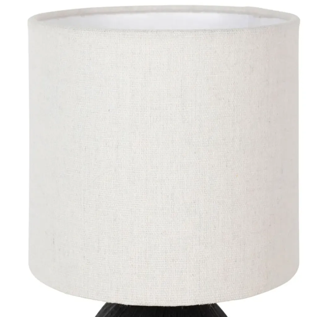 Fabrique de Styles Lampe en céramique et lin noir et écru h26cm - Minimal* Lampes À Poser