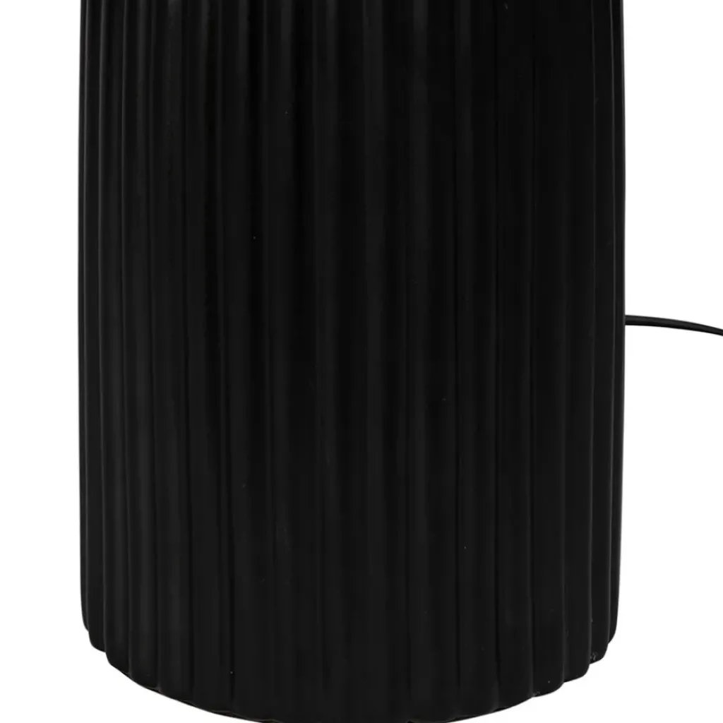 Fabrique de Styles Lampe en céramique noir et coton ecru h41cm - Organic* Lampes À Poser
