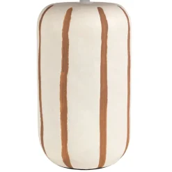 Fabrique de Styles Lampe en céramique rayée et écru h40cm - Paese* Lampes À Poser