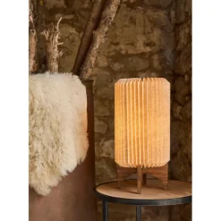 Fabrique de Styles Lampe en manguier et lin h41cm - Fontelo* Lampes À Poser