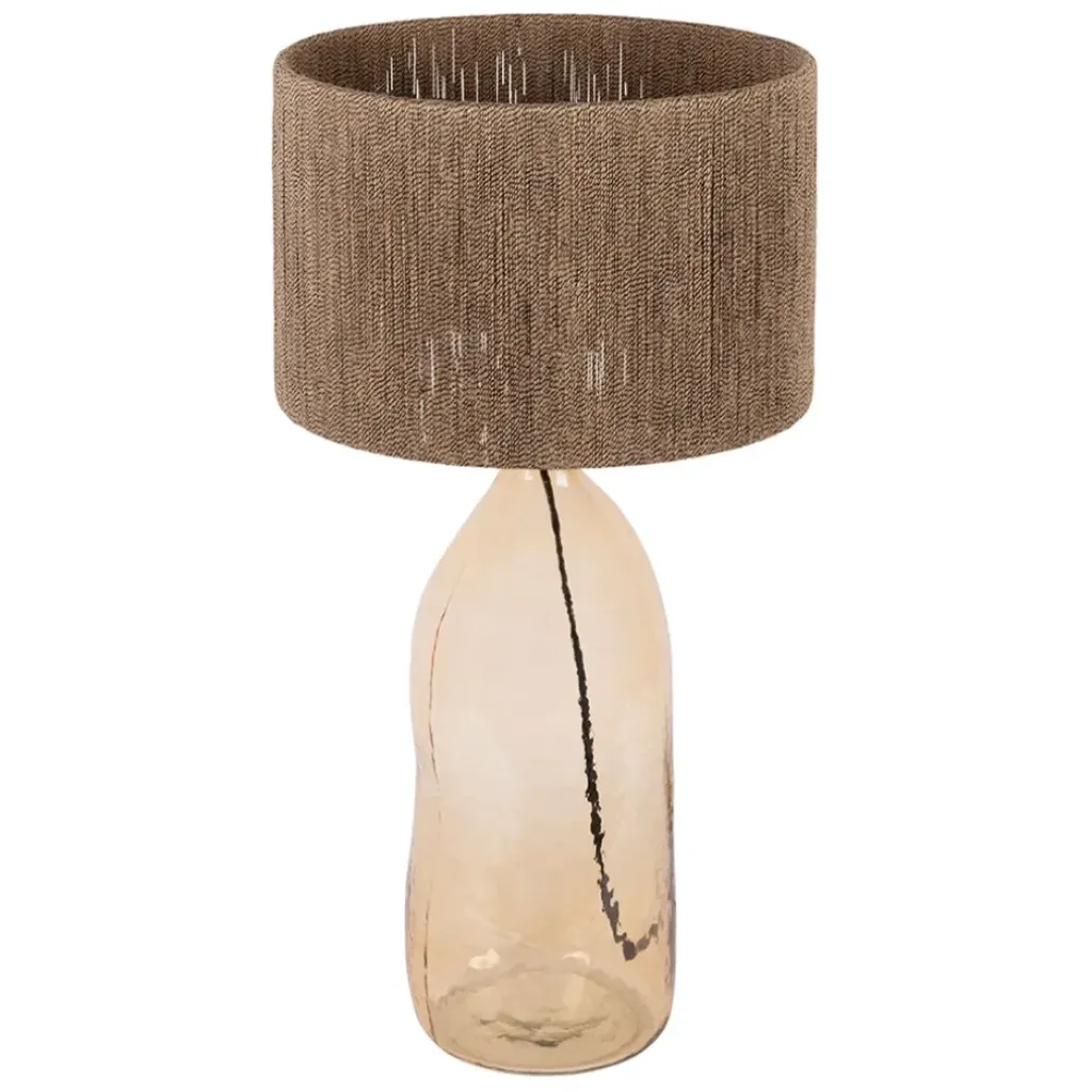 Fabrique de Styles Lampe en verre et jute h60cm - Heliac* Lampes À Poser