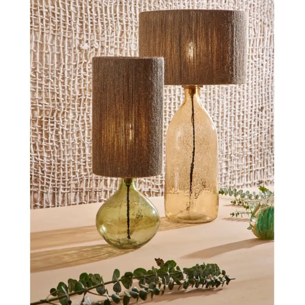 Fabrique de Styles Lampe en verre et jute h60cm - Heliac* Lampes À Poser